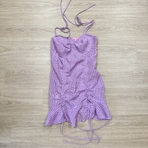 Dolls Kill Sugar Thrillz MADE U BLUSH Gingham Dress Sz Large In Lilac L